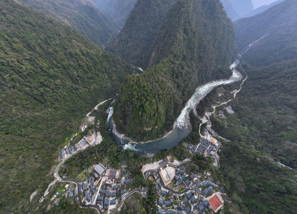 2023年3月10日，獨龍江航拍。